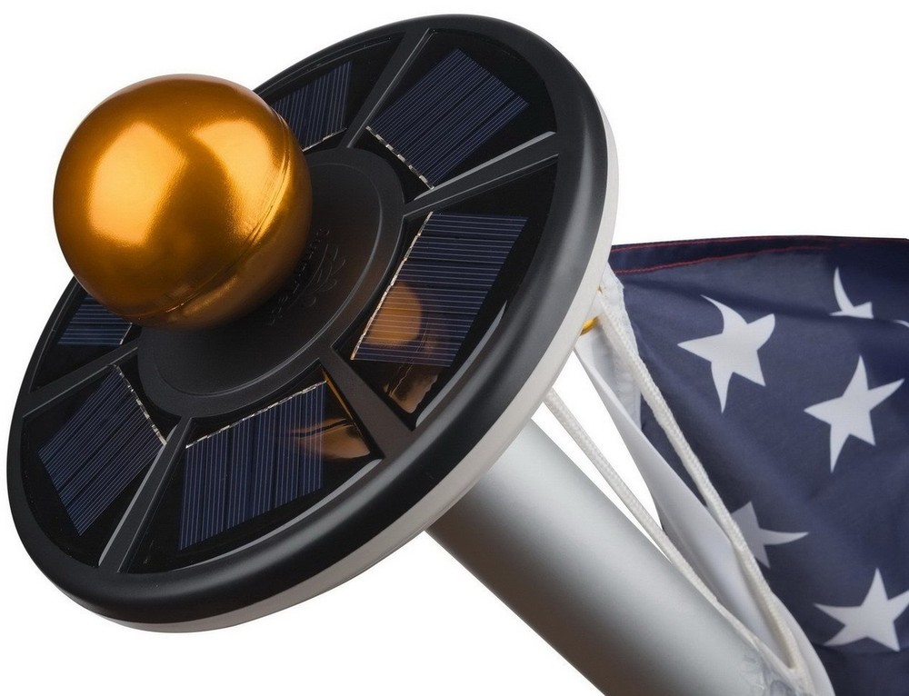Sunnytech 2nd Generation Solar Flag Pole with 20LED Light, Brightest and Most...