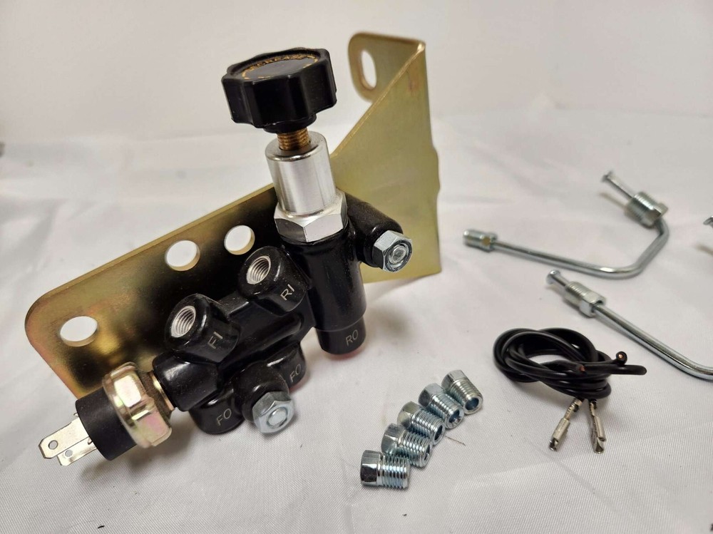 Universal Bottom Mount Adjustable Proportioning Valve Kit with Bracket & Lines