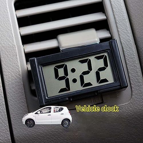 Shudyear 3PCS Small Digital Clock Mini Car Clock Mount Watch Desktop with Date