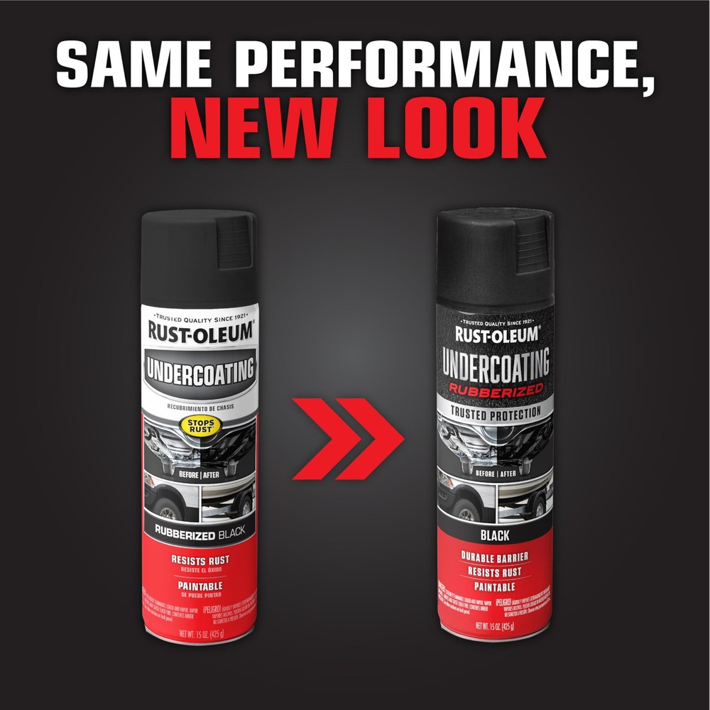 Rubberized Undercoating Spray Black 15oz Stops Rust 6 Pack Protective Coating