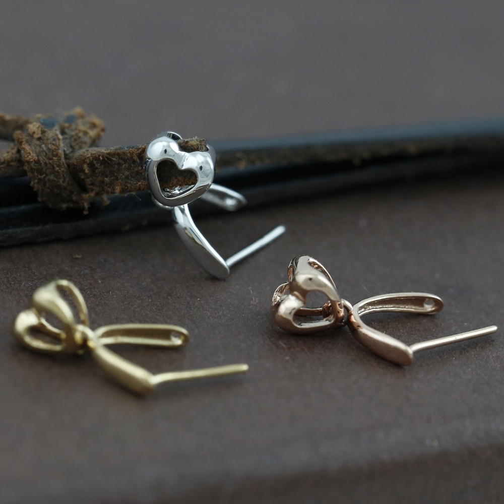 Genuine Solid 18CT Gold Jade Clip Bails
