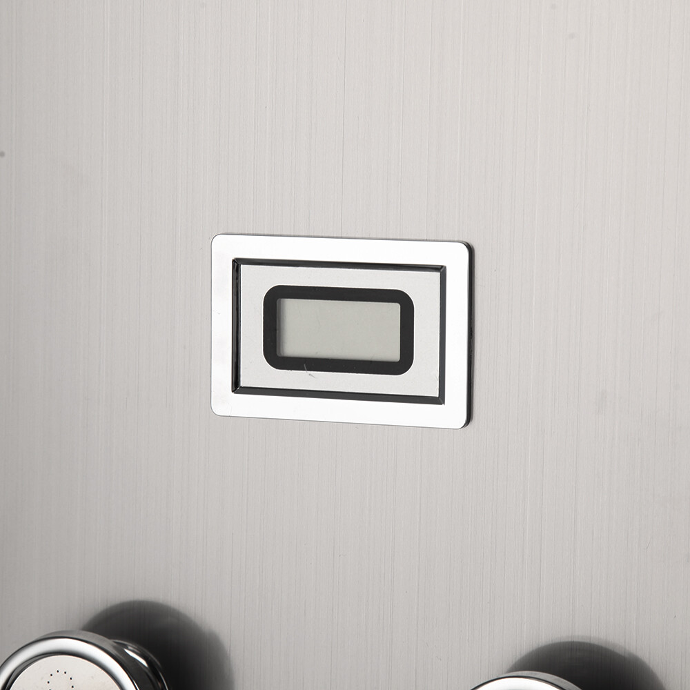 Bathroom Shower Panel Column Rainfall 6 Massage Jets Display Mixer Valve Tap Set