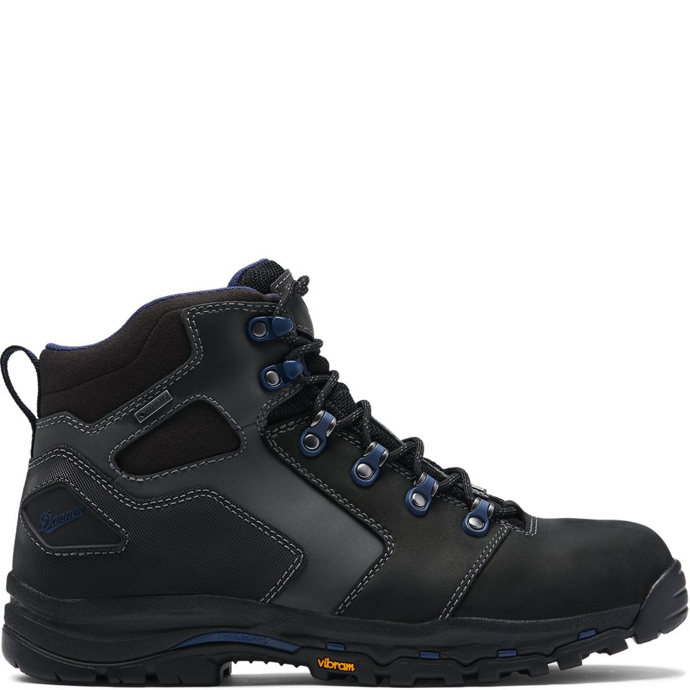DANNER WORK Men's 4.5" Vicious Composite Toe Waterproof Work Boot Black/Blue - 1