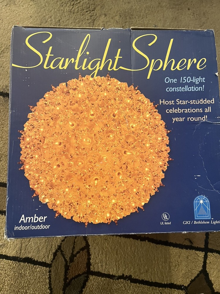 Bethlehem Starlight Sphere 150-Light Christmas Celestial Constellation Amber