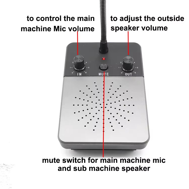 5W Dual Way Window Counter Intercom Counter Interphone System