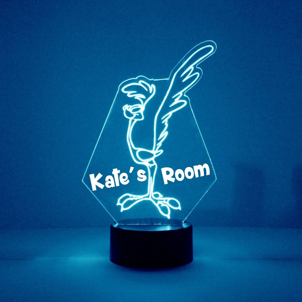 Road Runner, Personalized FREE, LED Night Light Lamp + Remote, Light Up