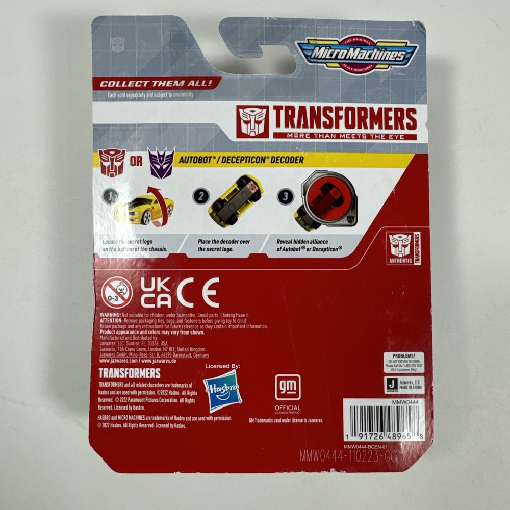 Transformers MicroMachines 2-Pack Jazz and Jetfire with Decoder