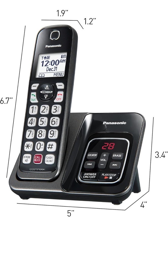☎️Panasonic Cordless Phone with Answering Machine, Advanced Call Block