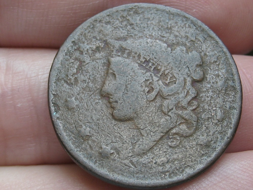 1837 Matron Head Large Cent Penny- Good Details, Plain Cord, Medium Letters