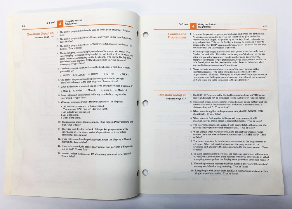 Rockwell/AB 1745 SLC100 Programmable Controller Manual Set (2pcs)1745-800(A)USED