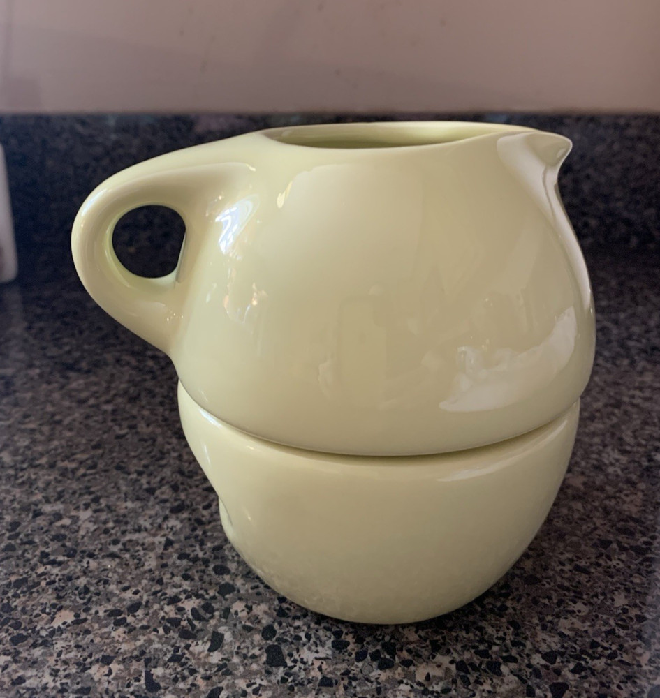 Russell Wright Casual China Light Yellow Stacking Cream & Sugar EUC