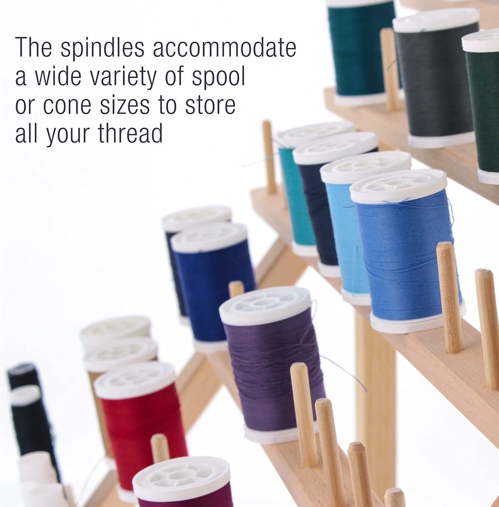 Wooden Sewing Thread Holder 60 Spool Organizer Storage Rack