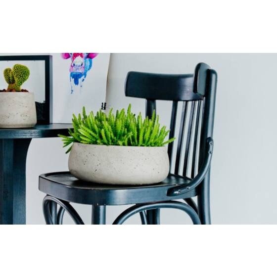 Round Rough 9.45" Grey Bowl Planter