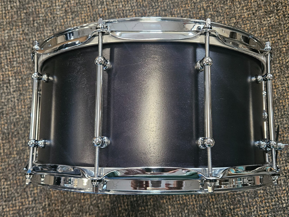 SJC 2023 Custom Maple 7x14 Black Lacquer with Chrome Hardware