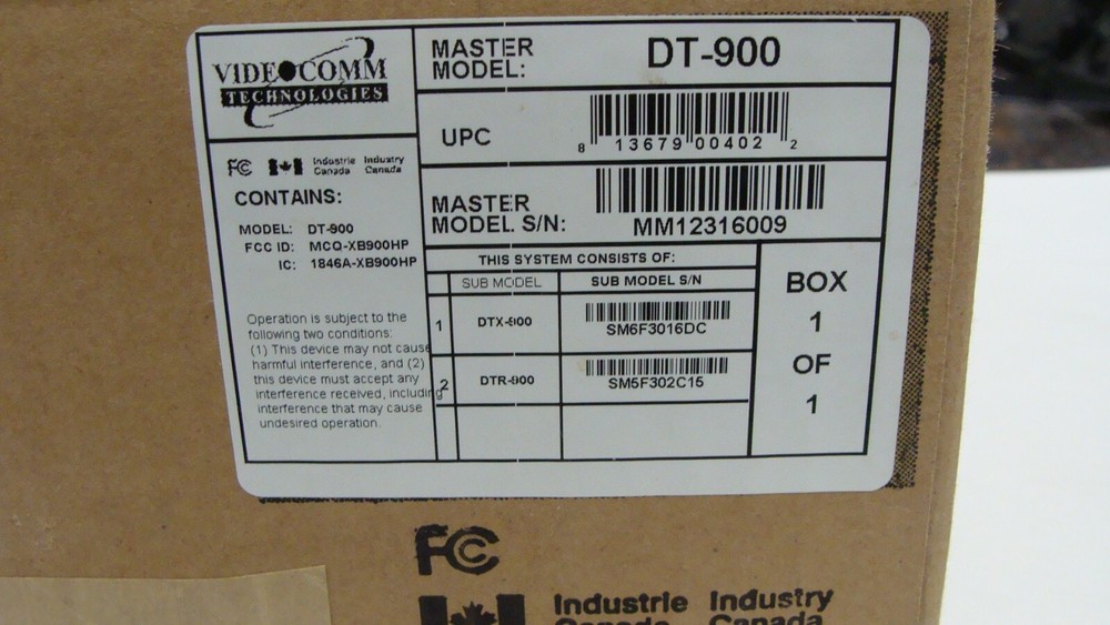 VideoComm Technologies DT-900 Digital Data Transmitter & Receiver Kit