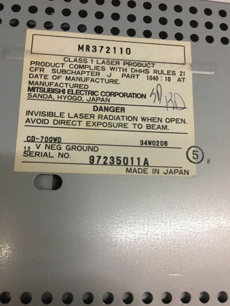 2000 Mitsubishi Eclipse CD Changer OEM