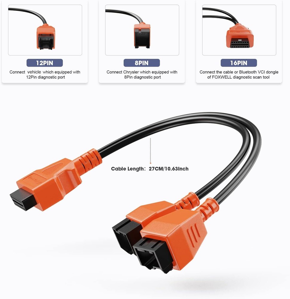 FCA 12 + 8 Cable Adaptor Cable for Chrysler/Dodge Car SE-CUrity Gateway Module