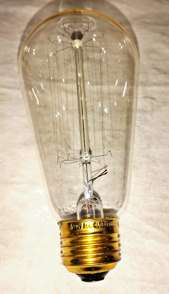 Globe Electric 60W Vintage Edison Light Bulb S60 Squirrel Cage | E26 Base | 220