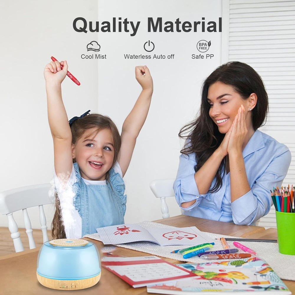 300ml Essential Oil Diffuser with Remote Control, 7-Color LED Lights, 4 Light