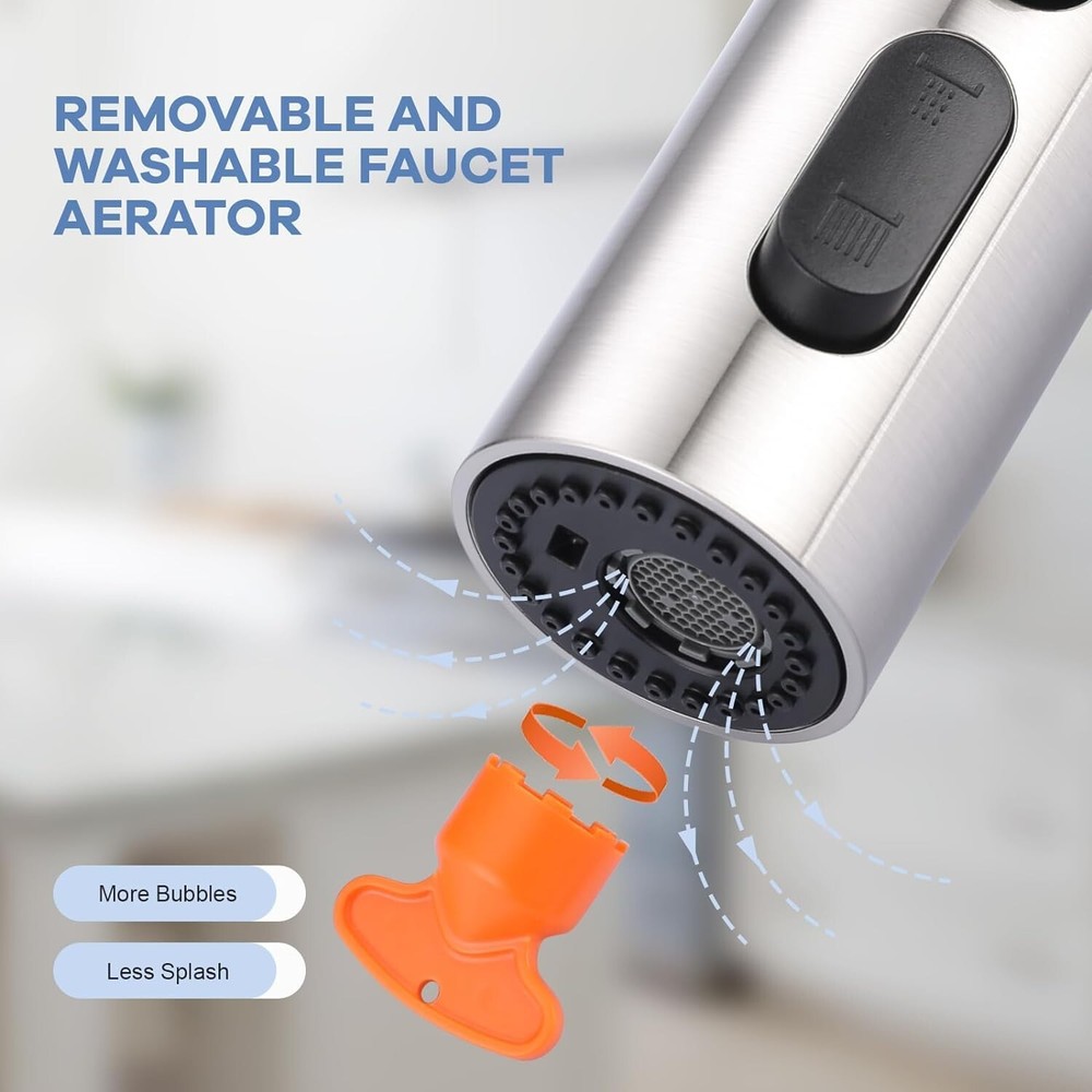 Pull Down Kitchen Faucet Sprayer Head Replacement with 9 Adapters