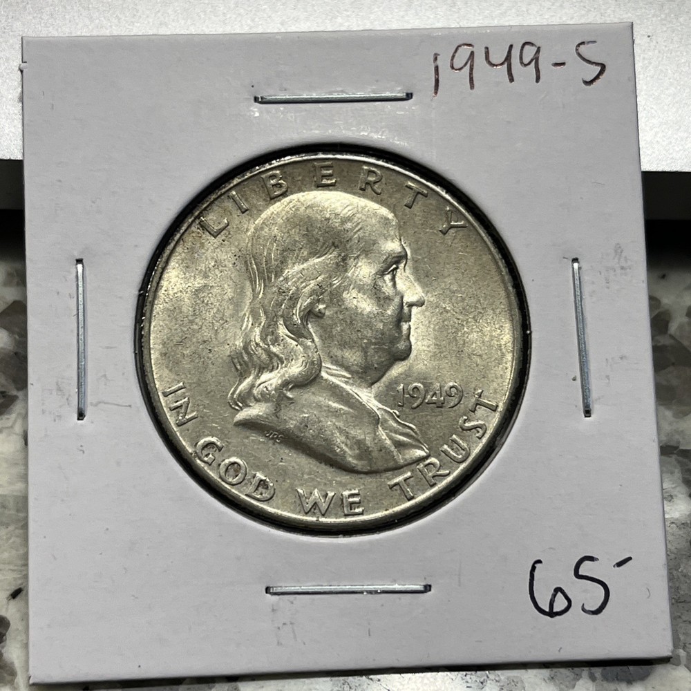 1949 S Silver Ben Franklin Half Dollar Coin