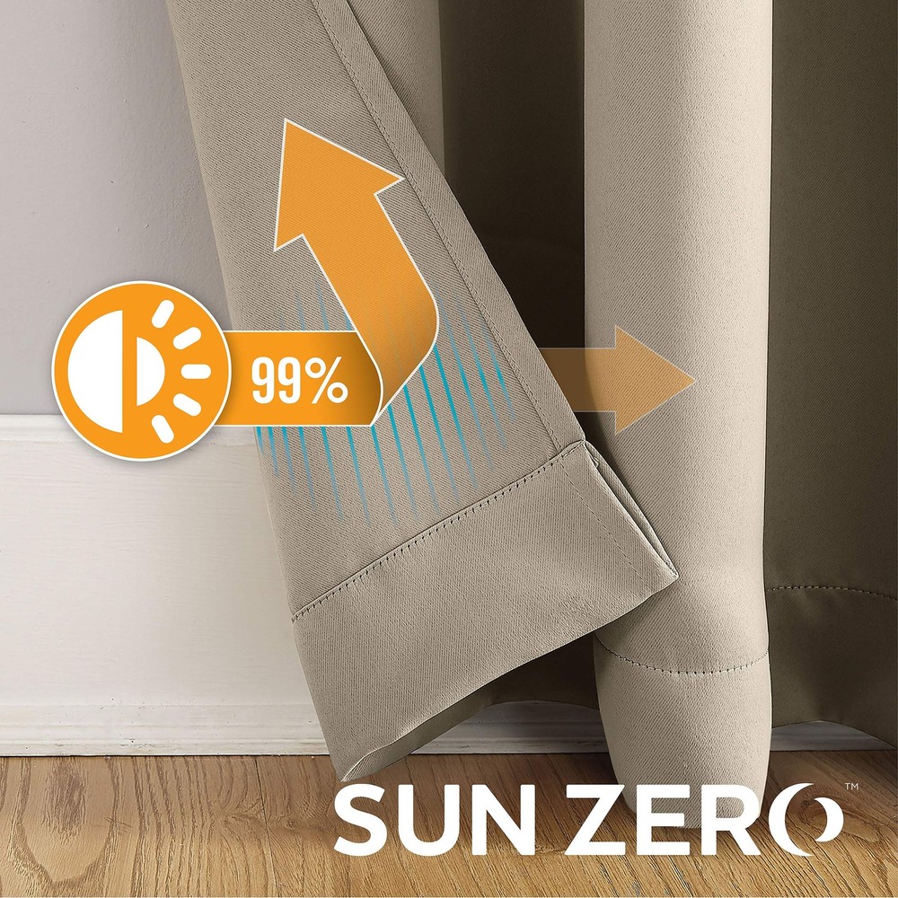 Sun Zero Soho Blackout Energy Efficient Grommet Curtain Single Panel 54" x 84"
