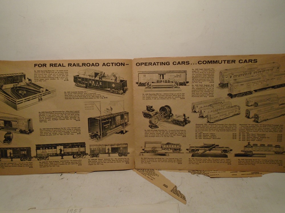 ORIGINAL LIONEL 1958 ACCESSORY CATALOG USED