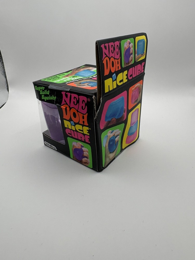 Schylling Nee Doh Nice Cube Super Solid Squish Squeeze cube Purple