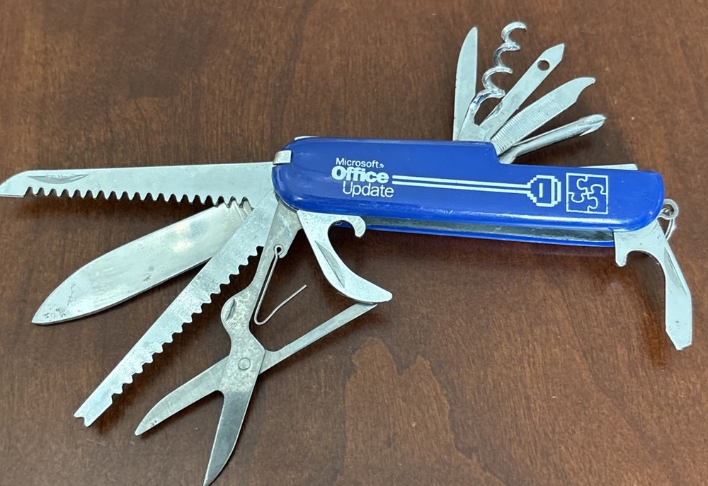 Vintage Microsoft office Computer PC Tech Employee Promo Knife Multi Tool