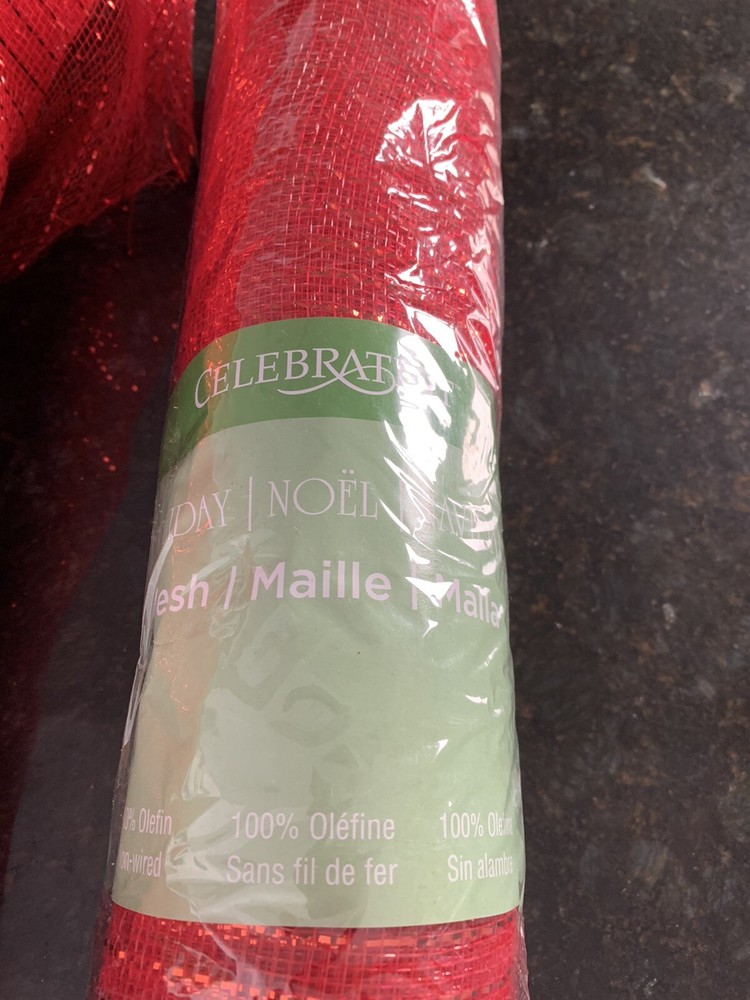 21 Inch X 10 Yards per roll Red Deco Mesh Rolls 2 Open Box