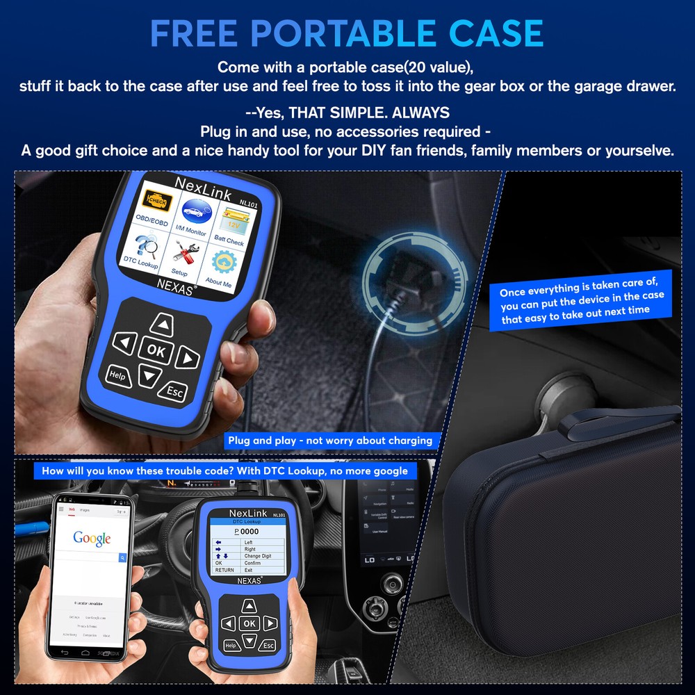 NEXAS NL101 OBD2 Scanner Auto OBD2 Diagnostic Tool Professional Engine Check