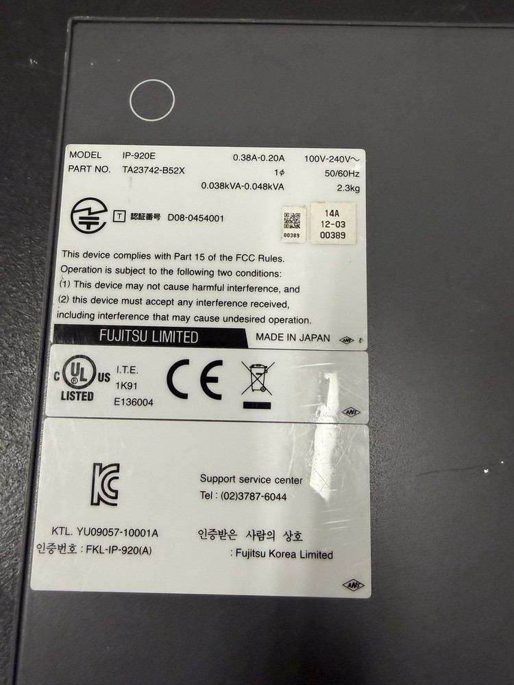 Fujitsu IP-920E MPEG4 Video Encoder TA23742-B52X