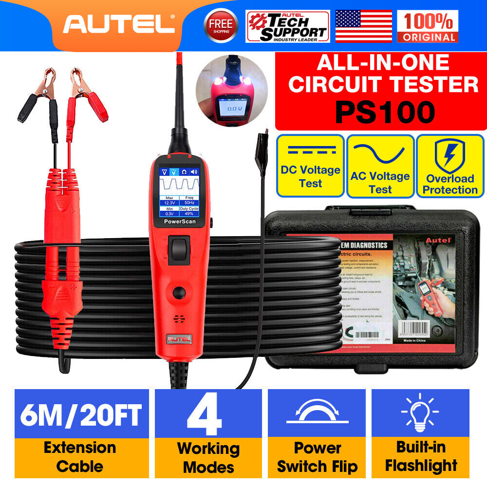 2025Autel PowerScan PS100 Electrical Diagnostic 12V/24V Circuit Tester