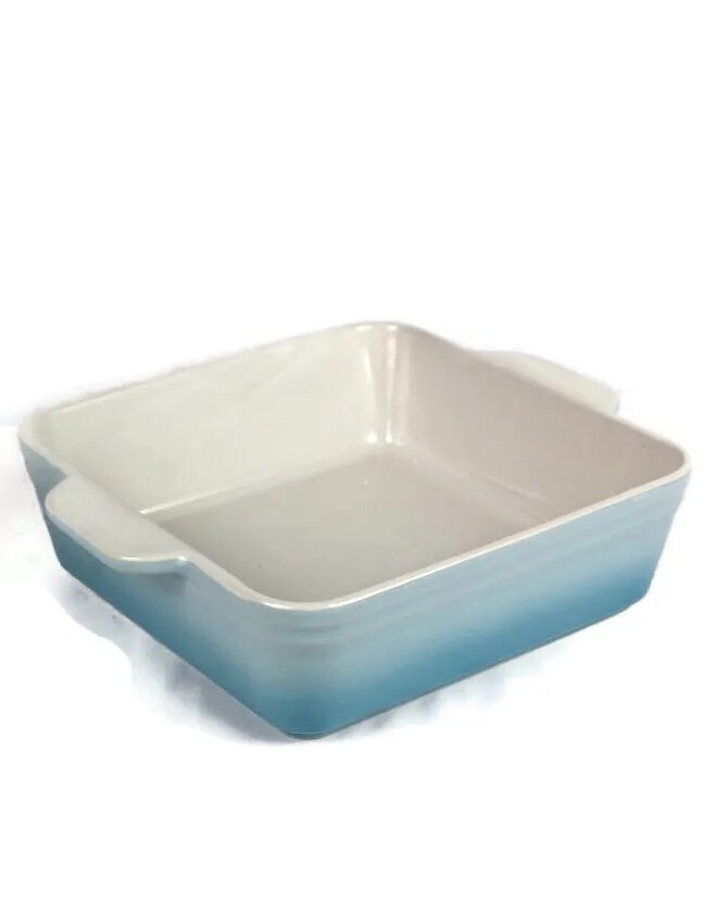Koov Blue Square Ceramic Bakeware Baking Dish Casserole Lasagna Pan 9"