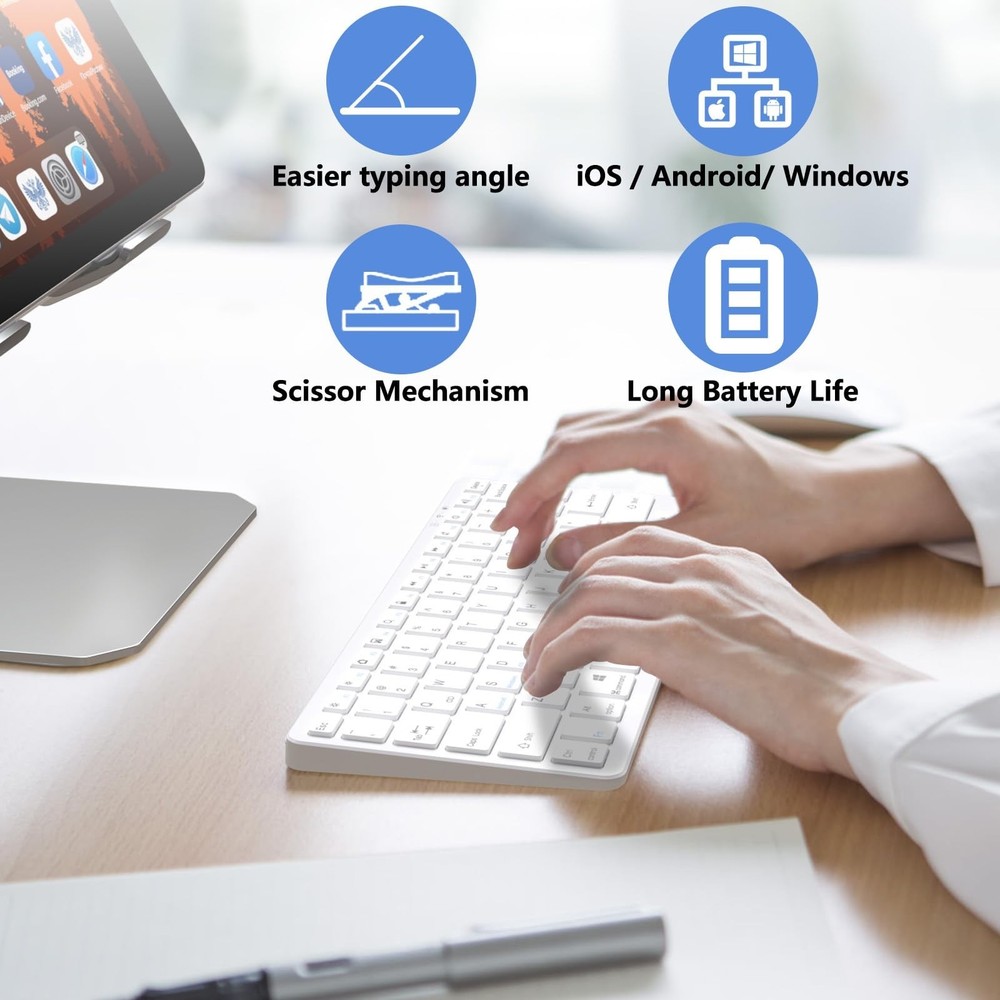MMK Bluetooth Keyboard, Tablet Keyboard Compatible iPad 11th Generation,iPad ...