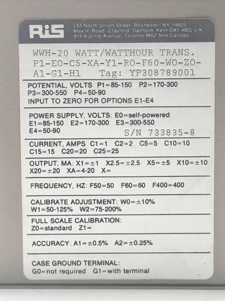 RIS WWH-20 Current Transducer