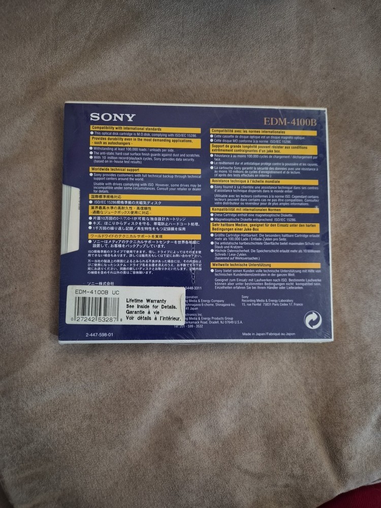 DESCRIPTION:NEW Sony EDM-4100B 4.1GB 5.25 MO OPTICAL DISK