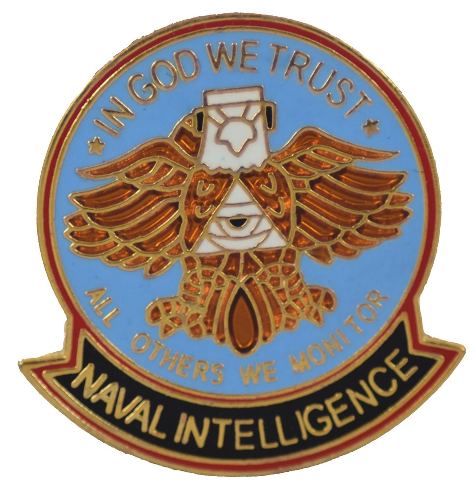 NAVAL INTEL EAGLE HAT PIN