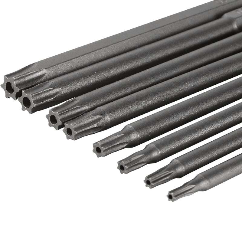 8PCS 100mm Extra Long Torx Screwdriver Bits Set - Security Hex Magnetic