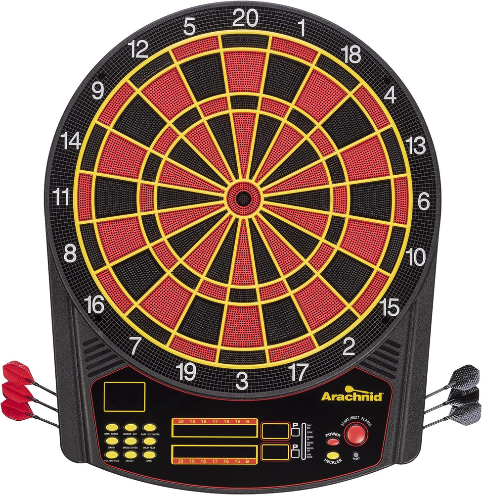 Cricket Pro 450 Electronic Dartboard Features 31 Games Black/Red