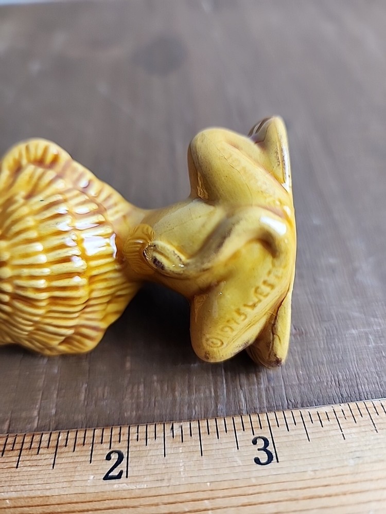 Vintage Tan Lion Ceramic Macrame Bead 2.5 Inch