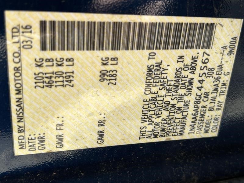 MAXIMA    2016 Fuse Box Cabin 104550318