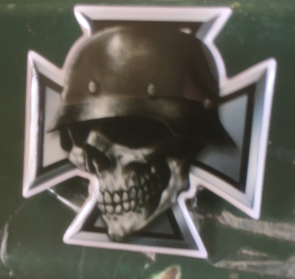 German  Skull  pin badge