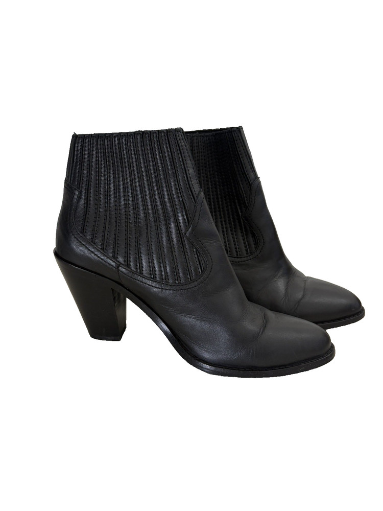 ASH Black  leather platform boots Sz8 EU38