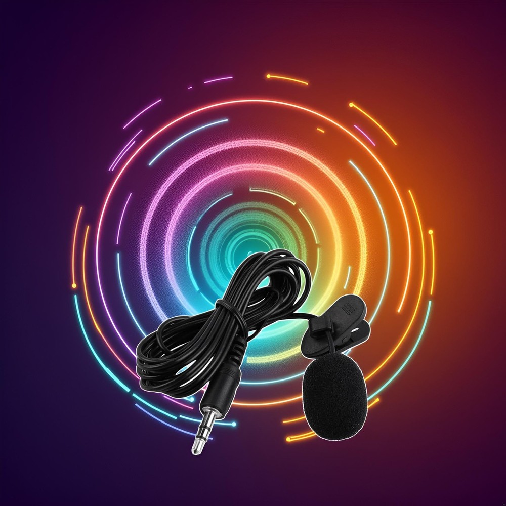 Black Plastic 3.5mm Wired Lavalier Microphone Speech Teaching Sound Amplifier...