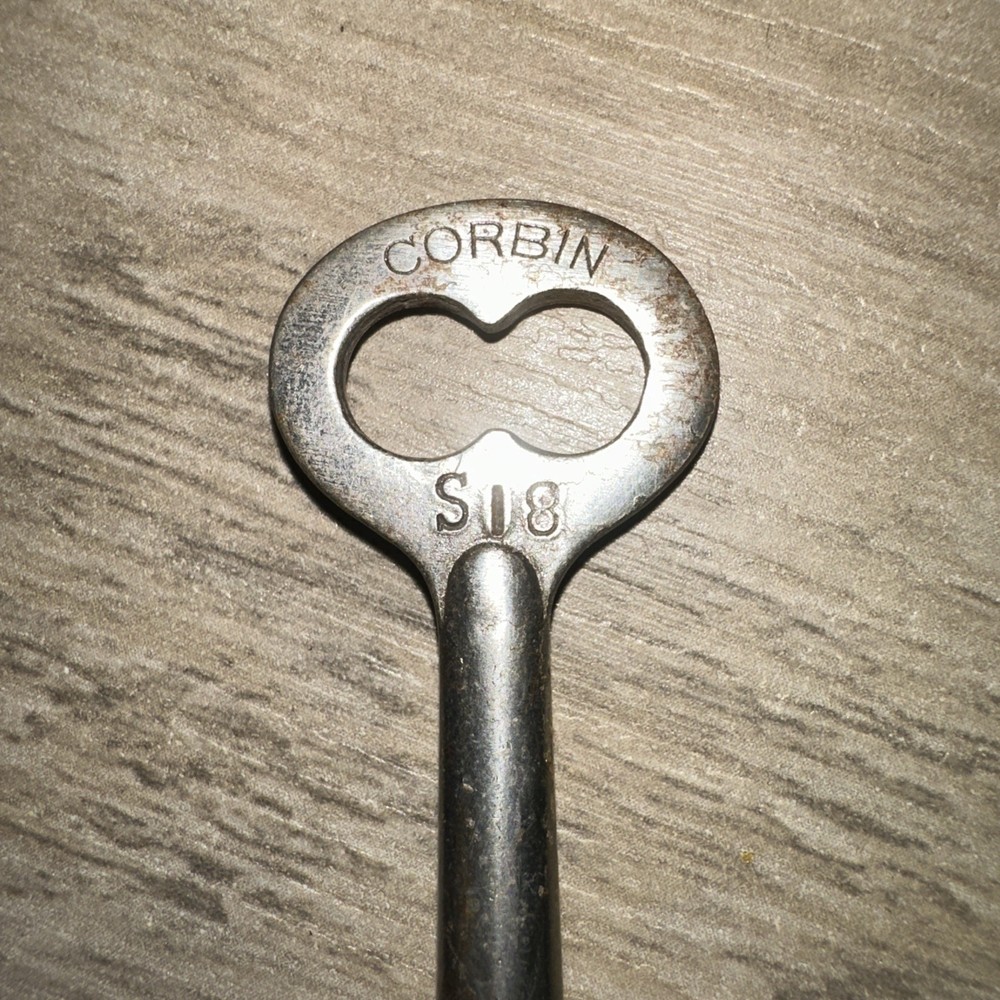 Antique Corbin Skeleton Key #S18 Solid Barrel Key