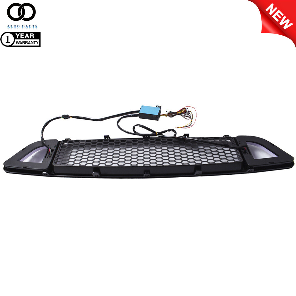 For 2013-2014 Ford Mustang Front Upper Grill Mesh Grille W/ DRL LED Light