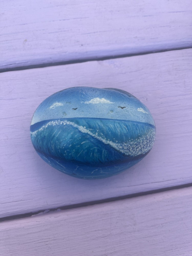 Artisan Hand Painted Rock | Seascape
