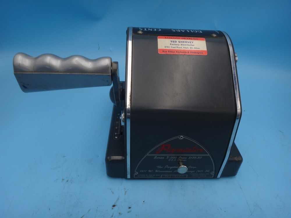 PayMaster X-900 Vintage Check Printer Secure Writer INV D1210