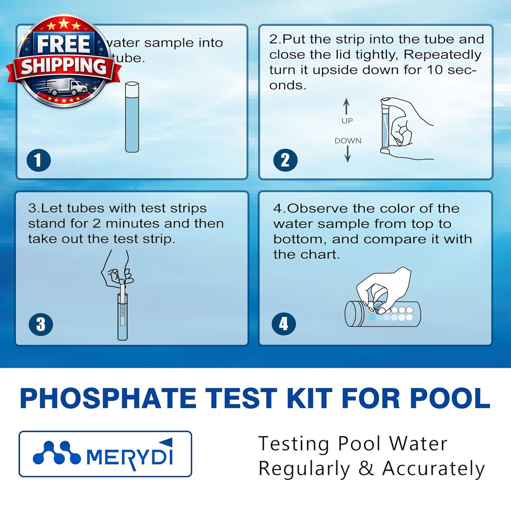 Phosphate Test Kit for Pool,50 Strips Phosphate Test Strip